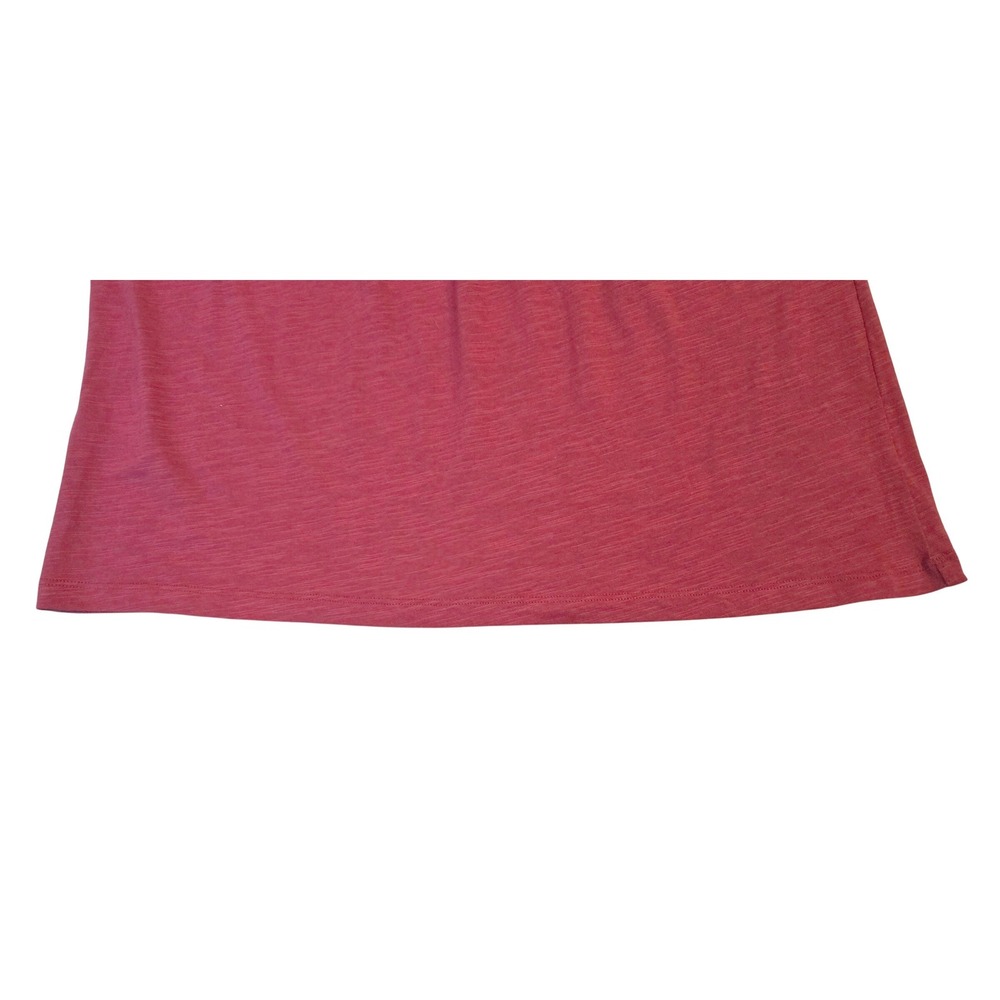 Talbots Dusky Red Cotton Slub Knit Top Lattice Woven Scoop Neck Cap Sleeve XL - Picture 4 of 7